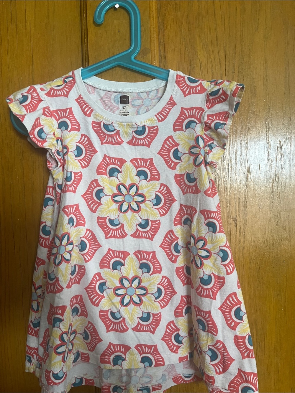 Tea Collection s/p Girls' Floral Print Pink & Yellow top